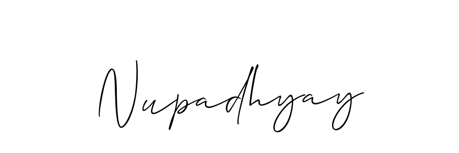 Also You can easily find your signature by using the search form. We will create Nupadhyay name handwritten signature images for you free of cost using Allison_Script sign style. Nupadhyay signature style 2 images and pictures png