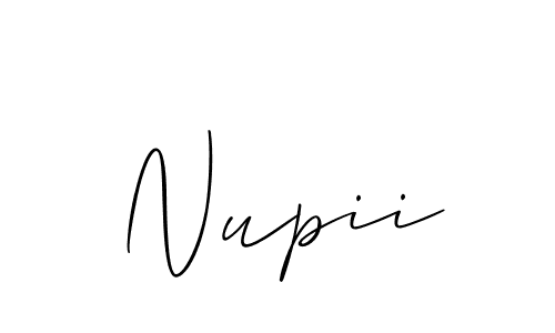It looks lik you need a new signature style for name Nupii. Design unique handwritten (Allison_Script) signature with our free signature maker in just a few clicks. Nupii signature style 2 images and pictures png