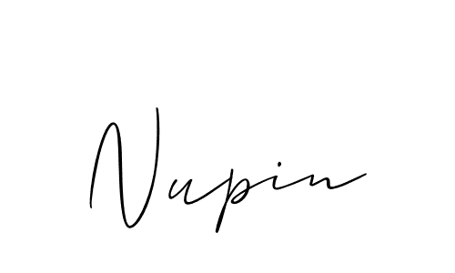 Similarly Allison_Script is the best handwritten signature design. Signature creator online .You can use it as an online autograph creator for name Nupin. Nupin signature style 2 images and pictures png