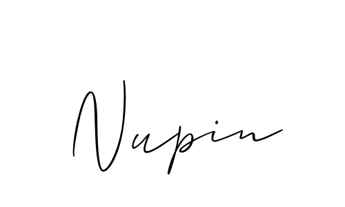 Design your own signature with our free online signature maker. With this signature software, you can create a handwritten (Allison_Script) signature for name Nupin. Nupin signature style 2 images and pictures png