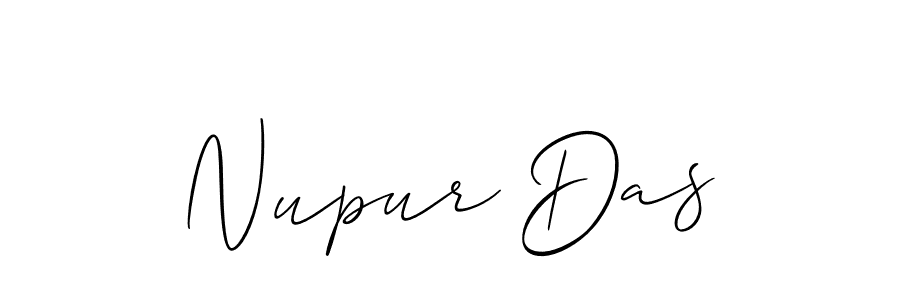 Use a signature maker to create a handwritten signature online. With this signature software, you can design (Allison_Script) your own signature for name Nupur Das. Nupur Das signature style 2 images and pictures png