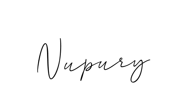 How to make Nupury signature? Allison_Script is a professional autograph style. Create handwritten signature for Nupury name. Nupury signature style 2 images and pictures png