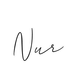 Create a beautiful signature design for name Nur. With this signature (Allison_Script) fonts, you can make a handwritten signature for free. Nur signature style 2 images and pictures png