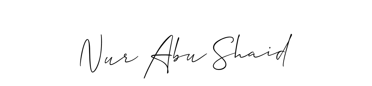 Also we have Nur Abu Shaid name is the best signature style. Create professional handwritten signature collection using Allison_Script autograph style. Nur Abu Shaid signature style 2 images and pictures png