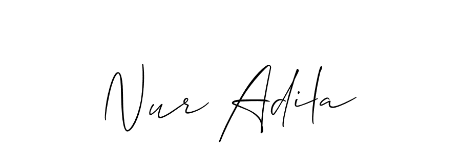 Best and Professional Signature Style for Nur Adila. Allison_Script Best Signature Style Collection. Nur Adila signature style 2 images and pictures png