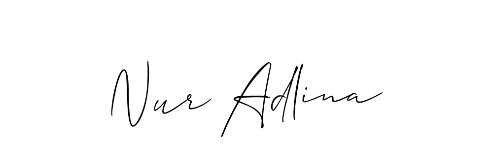 The best way (Allison_Script) to make a short signature is to pick only two or three words in your name. The name Nur Adlina include a total of six letters. For converting this name. Nur Adlina signature style 2 images and pictures png