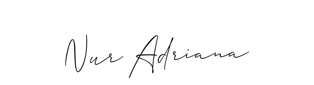 It looks lik you need a new signature style for name Nur Adriana. Design unique handwritten (Allison_Script) signature with our free signature maker in just a few clicks. Nur Adriana signature style 2 images and pictures png