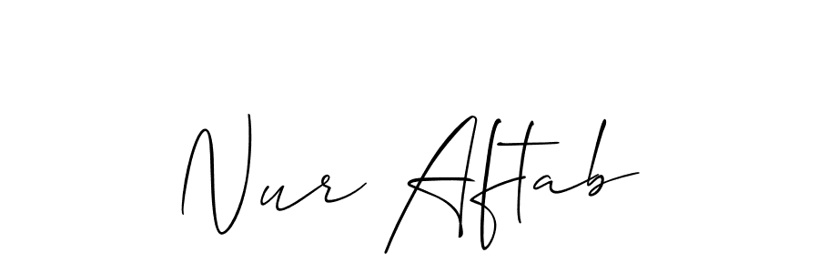 Also You can easily find your signature by using the search form. We will create Nur Aftab name handwritten signature images for you free of cost using Allison_Script sign style. Nur Aftab signature style 2 images and pictures png