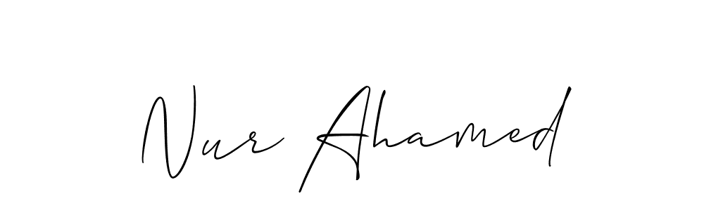 Make a beautiful signature design for name Nur Ahamed. With this signature (Allison_Script) style, you can create a handwritten signature for free. Nur Ahamed signature style 2 images and pictures png