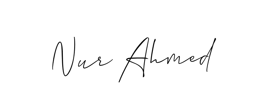 Also we have Nur Ahmed name is the best signature style. Create professional handwritten signature collection using Allison_Script autograph style. Nur Ahmed signature style 2 images and pictures png