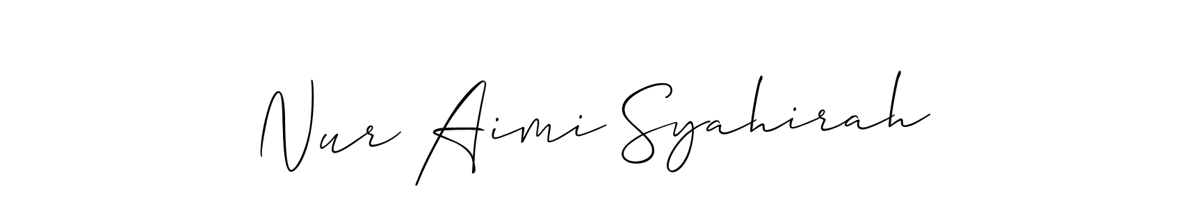 How to Draw Nur Aimi Syahirah signature style? Allison_Script is a latest design signature styles for name Nur Aimi Syahirah. Nur Aimi Syahirah signature style 2 images and pictures png