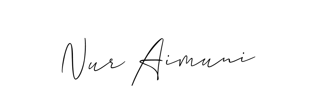 Nur Aimuni stylish signature style. Best Handwritten Sign (Allison_Script) for my name. Handwritten Signature Collection Ideas for my name Nur Aimuni. Nur Aimuni signature style 2 images and pictures png