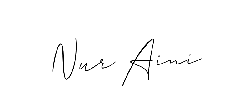 Allison_Script is a professional signature style that is perfect for those who want to add a touch of class to their signature. It is also a great choice for those who want to make their signature more unique. Get Nur Aini name to fancy signature for free. Nur Aini signature style 2 images and pictures png