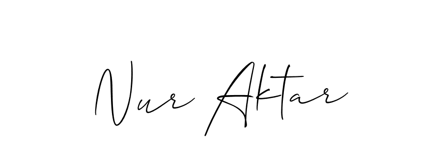 How to Draw Nur Aktar signature style? Allison_Script is a latest design signature styles for name Nur Aktar. Nur Aktar signature style 2 images and pictures png