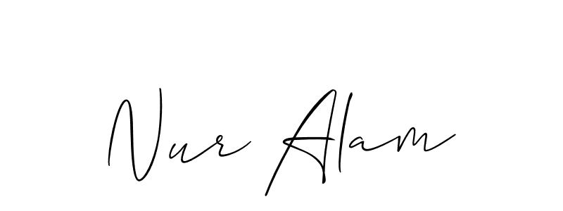 You should practise on your own different ways (Allison_Script) to write your name (Nur Alam) in signature. don't let someone else do it for you. Nur Alam signature style 2 images and pictures png