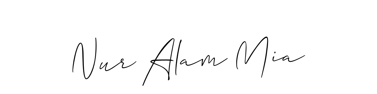 Also You can easily find your signature by using the search form. We will create Nur Alam Mia name handwritten signature images for you free of cost using Allison_Script sign style. Nur Alam Mia signature style 2 images and pictures png