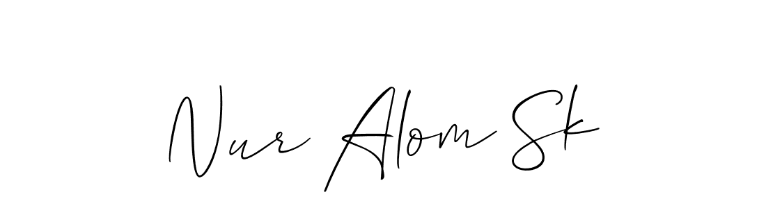 This is the best signature style for the Nur Alom Sk name. Also you like these signature font (Allison_Script). Mix name signature. Nur Alom Sk signature style 2 images and pictures png