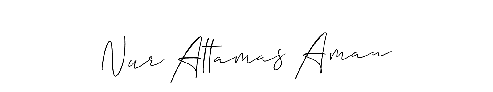 It looks lik you need a new signature style for name Nur Altamas Aman. Design unique handwritten (Allison_Script) signature with our free signature maker in just a few clicks. Nur Altamas Aman signature style 2 images and pictures png