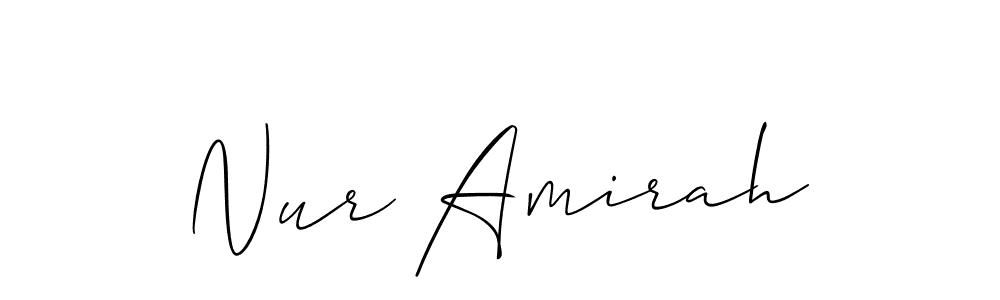 Create a beautiful signature design for name Nur Amirah. With this signature (Allison_Script) fonts, you can make a handwritten signature for free. Nur Amirah signature style 2 images and pictures png
