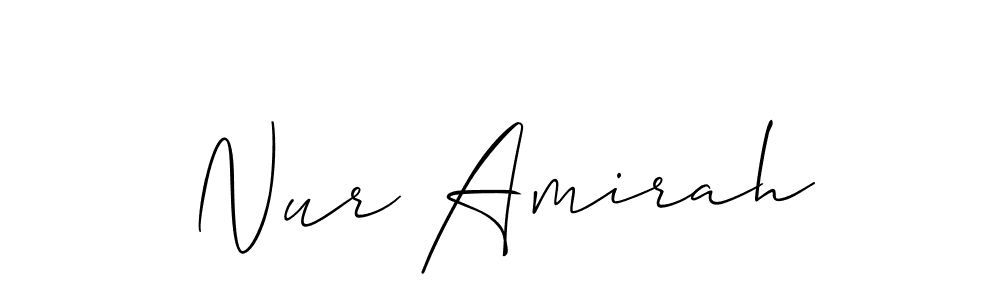 Create a beautiful signature design for name Nur Amirah. With this signature (Allison_Script) fonts, you can make a handwritten signature for free. Nur Amirah signature style 2 images and pictures png