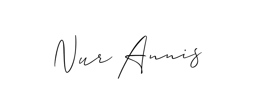 Similarly Allison_Script is the best handwritten signature design. Signature creator online .You can use it as an online autograph creator for name Nur Annis. Nur Annis signature style 2 images and pictures png