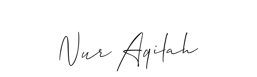 Create a beautiful signature design for name Nur Aqilah. With this signature (Allison_Script) fonts, you can make a handwritten signature for free. Nur Aqilah signature style 2 images and pictures png