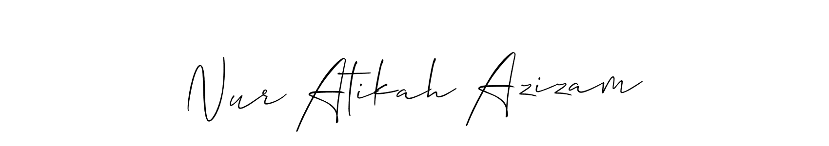 Also we have Nur Atikah Azizam name is the best signature style. Create professional handwritten signature collection using Allison_Script autograph style. Nur Atikah Azizam signature style 2 images and pictures png