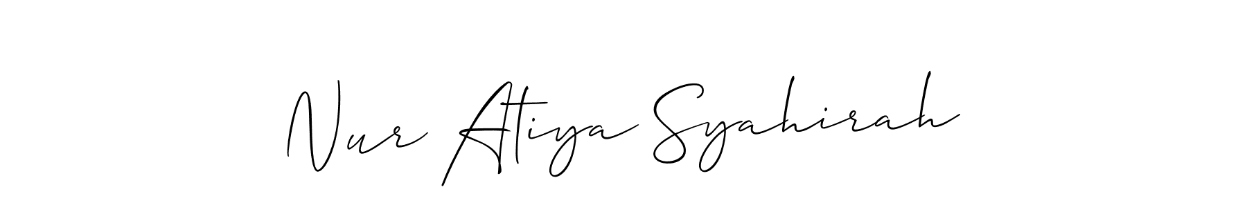 Similarly Allison_Script is the best handwritten signature design. Signature creator online .You can use it as an online autograph creator for name Nur Atiya Syahirah. Nur Atiya Syahirah signature style 2 images and pictures png