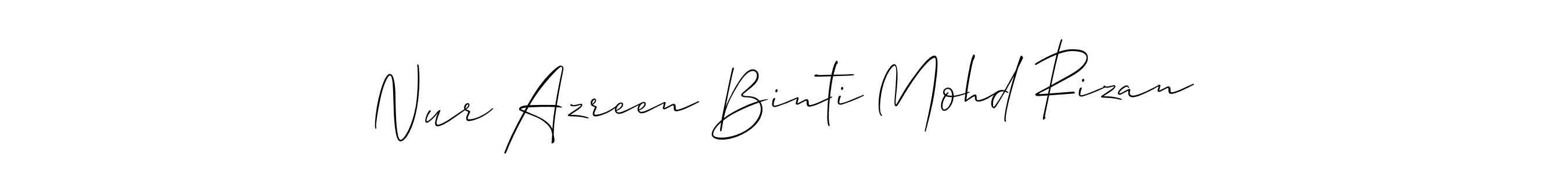 This is the best signature style for the Nur Azreen Binti Mohd Rizan name. Also you like these signature font (Allison_Script). Mix name signature. Nur Azreen Binti Mohd Rizan signature style 2 images and pictures png