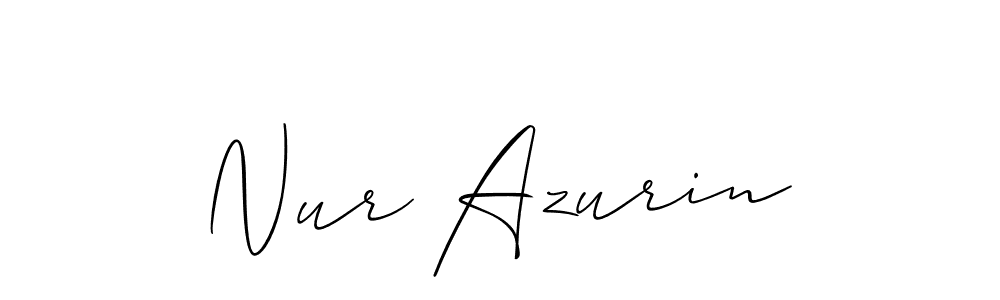 The best way (Allison_Script) to make a short signature is to pick only two or three words in your name. The name Nur Azurin include a total of six letters. For converting this name. Nur Azurin signature style 2 images and pictures png