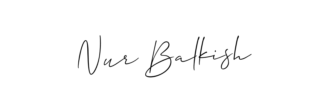 Design your own signature with our free online signature maker. With this signature software, you can create a handwritten (Allison_Script) signature for name Nur Balkish. Nur Balkish signature style 2 images and pictures png