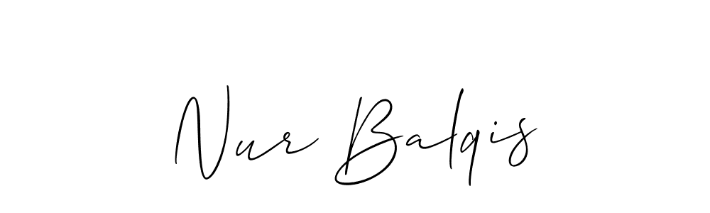 How to make Nur Balqis name signature. Use Allison_Script style for creating short signs online. This is the latest handwritten sign. Nur Balqis signature style 2 images and pictures png