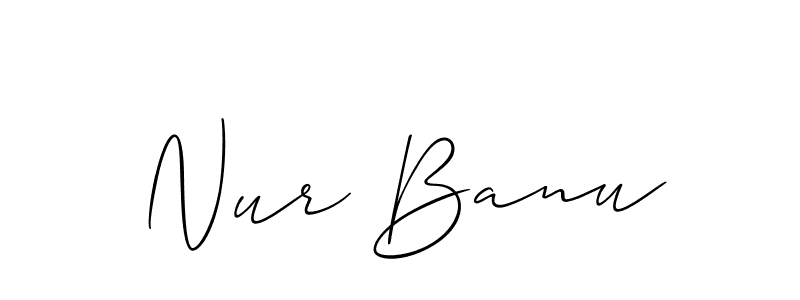 if you are searching for the best signature style for your name Nur Banu. so please give up your signature search. here we have designed multiple signature styles  using Allison_Script. Nur Banu signature style 2 images and pictures png