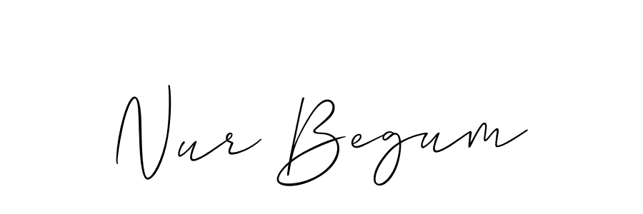 How to make Nur Begum name signature. Use Allison_Script style for creating short signs online. This is the latest handwritten sign. Nur Begum signature style 2 images and pictures png