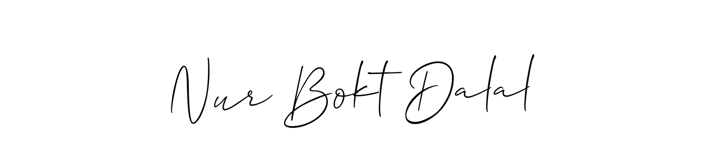 How to Draw Nur Bokt Dalal signature style? Allison_Script is a latest design signature styles for name Nur Bokt Dalal. Nur Bokt Dalal signature style 2 images and pictures png