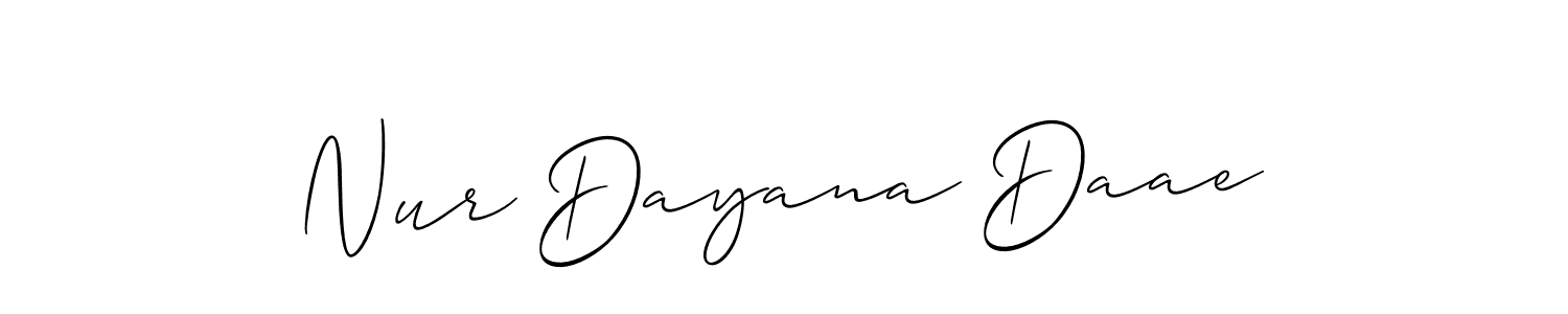 This is the best signature style for the Nur Dayana Daae name. Also you like these signature font (Allison_Script). Mix name signature. Nur Dayana Daae signature style 2 images and pictures png