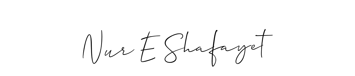 How to Draw Nur E Shafayet signature style? Allison_Script is a latest design signature styles for name Nur E Shafayet. Nur E Shafayet signature style 2 images and pictures png