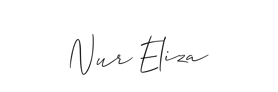 You should practise on your own different ways (Allison_Script) to write your name (Nur Eliza) in signature. don't let someone else do it for you. Nur Eliza signature style 2 images and pictures png