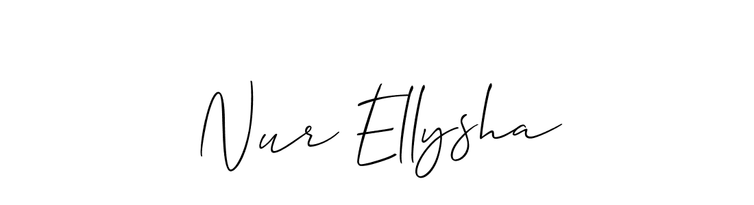 Similarly Allison_Script is the best handwritten signature design. Signature creator online .You can use it as an online autograph creator for name Nur Ellysha. Nur Ellysha signature style 2 images and pictures png