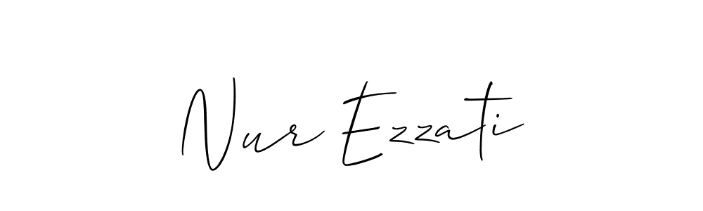 How to make Nur Ezzati name signature. Use Allison_Script style for creating short signs online. This is the latest handwritten sign. Nur Ezzati signature style 2 images and pictures png