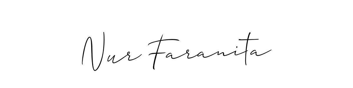 Check out images of Autograph of Nur Faranita name. Actor Nur Faranita Signature Style. Allison_Script is a professional sign style online. Nur Faranita signature style 2 images and pictures png