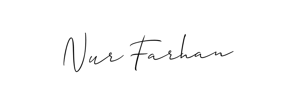 Nur Farhan stylish signature style. Best Handwritten Sign (Allison_Script) for my name. Handwritten Signature Collection Ideas for my name Nur Farhan. Nur Farhan signature style 2 images and pictures png