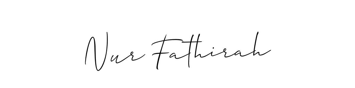 if you are searching for the best signature style for your name Nur Fathirah. so please give up your signature search. here we have designed multiple signature styles  using Allison_Script. Nur Fathirah signature style 2 images and pictures png