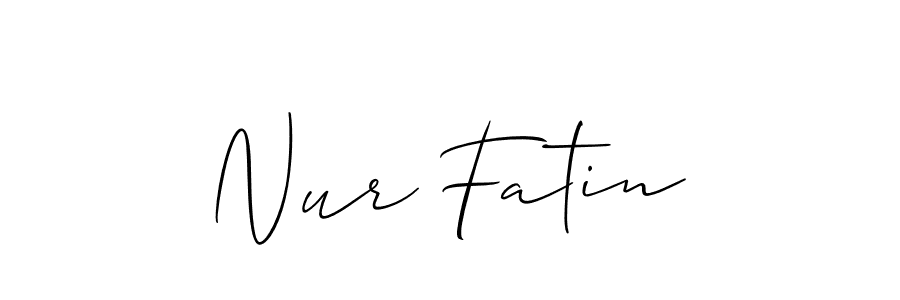 Design your own signature with our free online signature maker. With this signature software, you can create a handwritten (Allison_Script) signature for name Nur Fatin. Nur Fatin signature style 2 images and pictures png