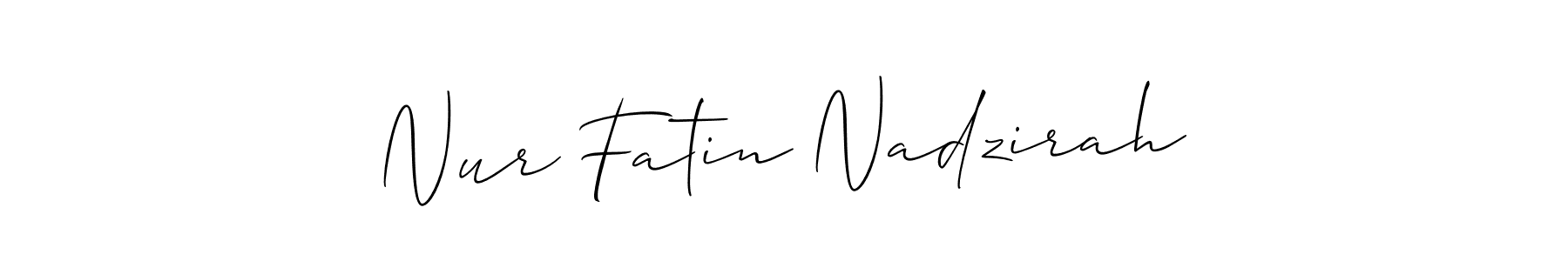 Also You can easily find your signature by using the search form. We will create Nur Fatin Nadzirah name handwritten signature images for you free of cost using Allison_Script sign style. Nur Fatin Nadzirah signature style 2 images and pictures png