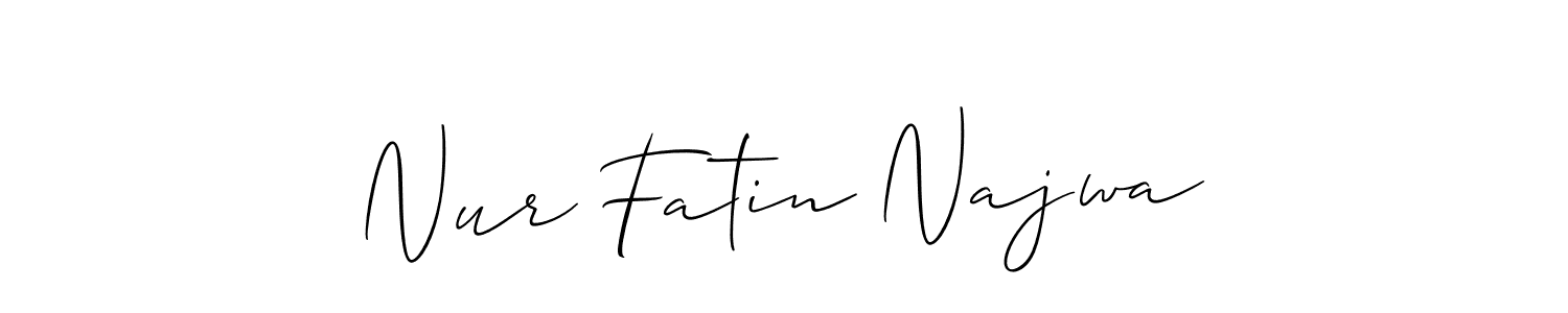 It looks lik you need a new signature style for name Nur Fatin Najwa. Design unique handwritten (Allison_Script) signature with our free signature maker in just a few clicks. Nur Fatin Najwa signature style 2 images and pictures png