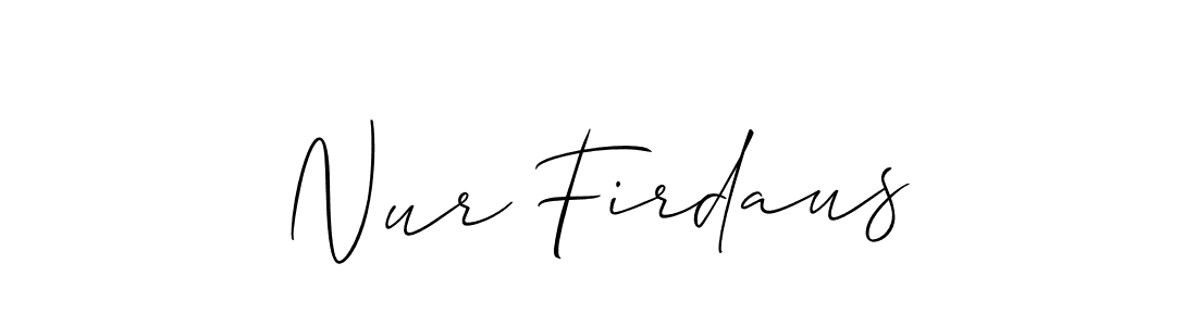 Make a beautiful signature design for name Nur Firdaus. Use this online signature maker to create a handwritten signature for free. Nur Firdaus signature style 2 images and pictures png