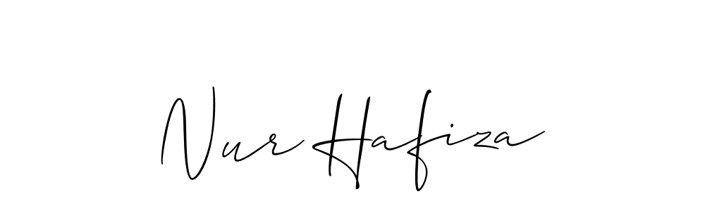 if you are searching for the best signature style for your name Nur Hafiza. so please give up your signature search. here we have designed multiple signature styles  using Allison_Script. Nur Hafiza signature style 2 images and pictures png