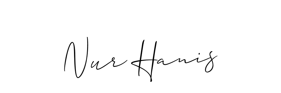 How to Draw Nur Hanis signature style? Allison_Script is a latest design signature styles for name Nur Hanis. Nur Hanis signature style 2 images and pictures png