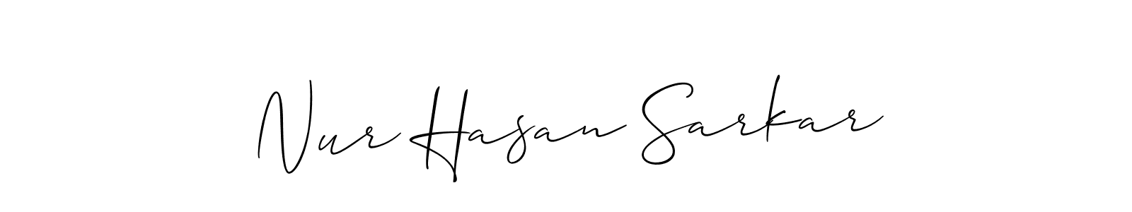 Also we have Nur Hasan Sarkar name is the best signature style. Create professional handwritten signature collection using Allison_Script autograph style. Nur Hasan Sarkar signature style 2 images and pictures png